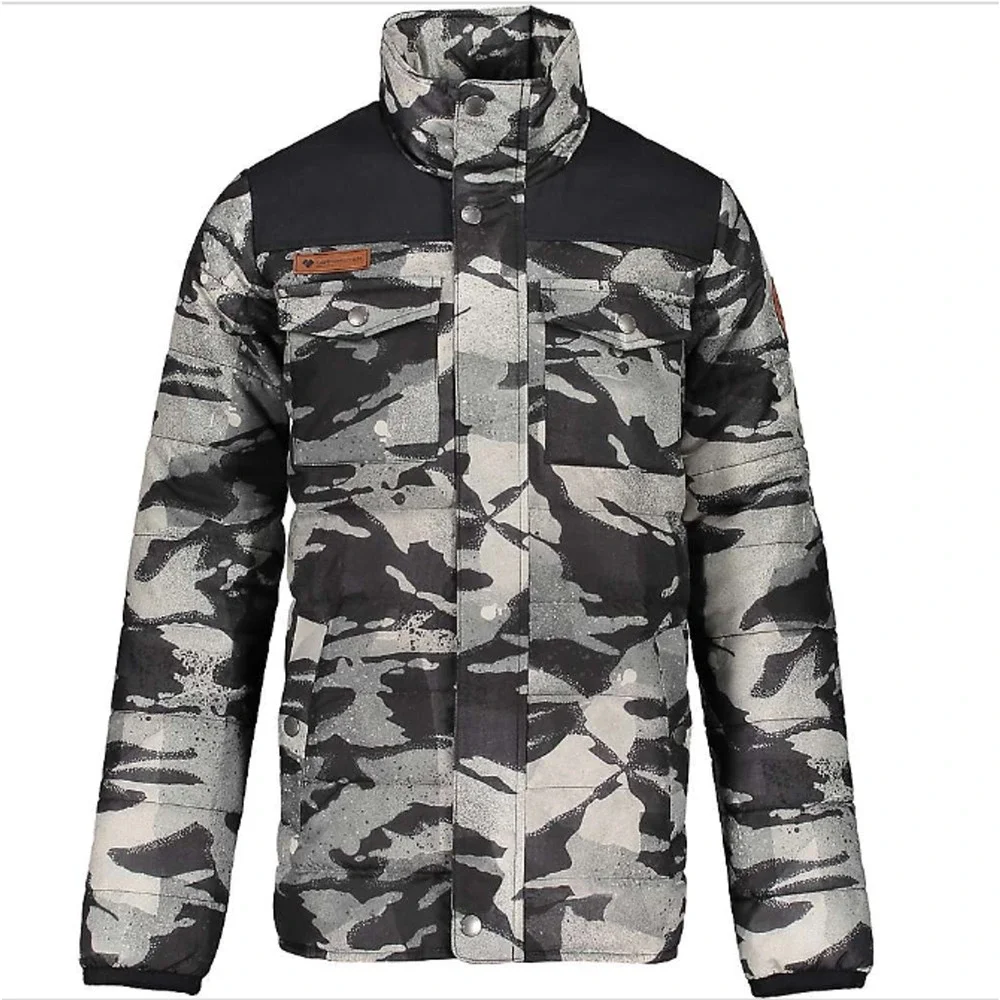 NEW OBERMEYER BOY'S BLACK ROGUE CAMO BENNETT DOWN JACKET COAT SZ LARGE L